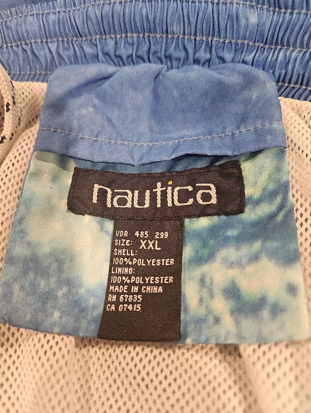 Nautica Men's Ocean Wave Print Swim Trunks in Blue - XXL